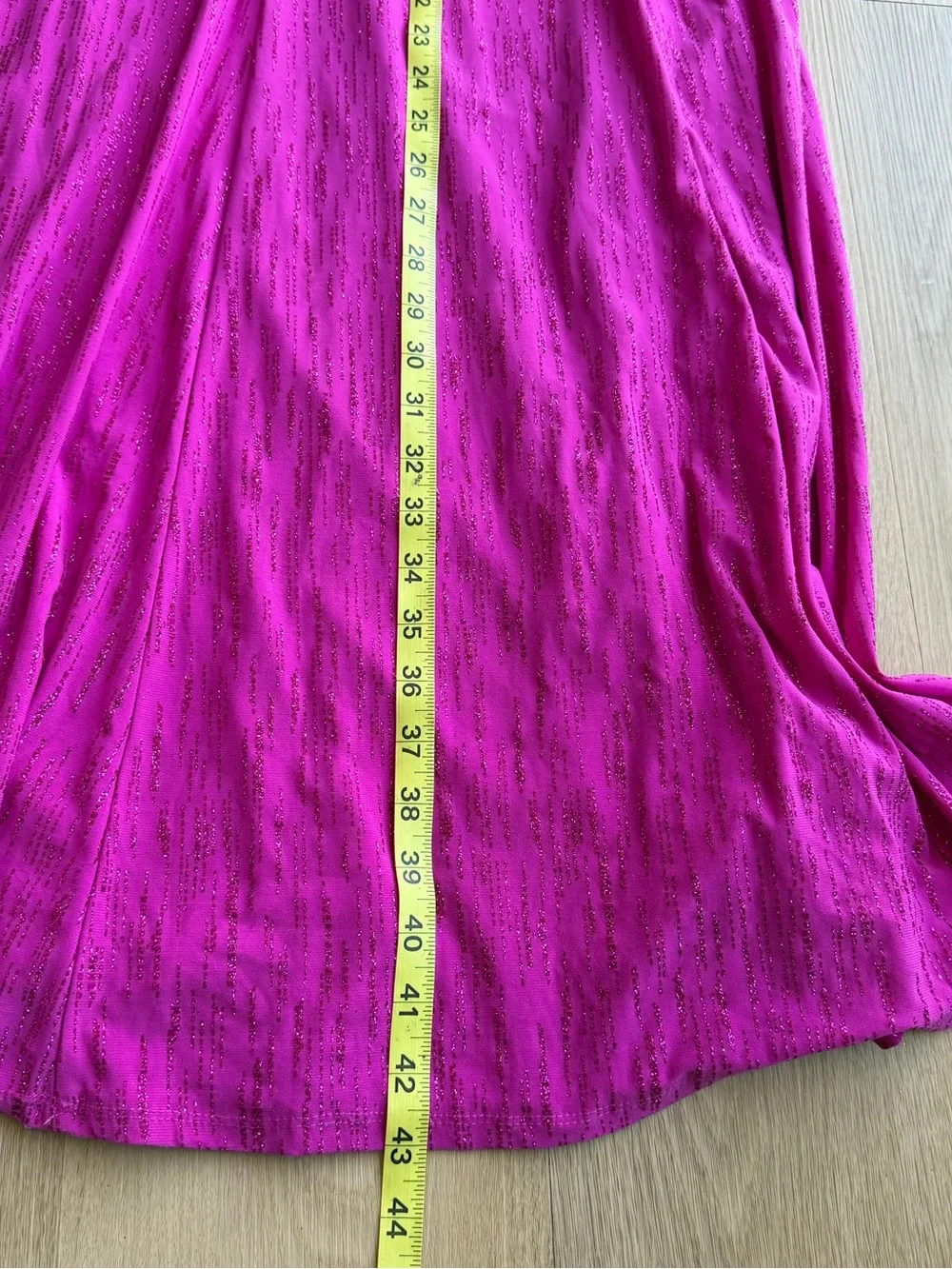 City Triangles Pink Glitter V-Neck Strappy Sleeveless Maxi Dress Stretch 5